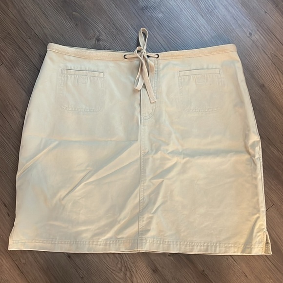 J. Jill Khaki Drawstring Front Pocket Tencel Lyocell Blend Skirt - Picture 5 of 8